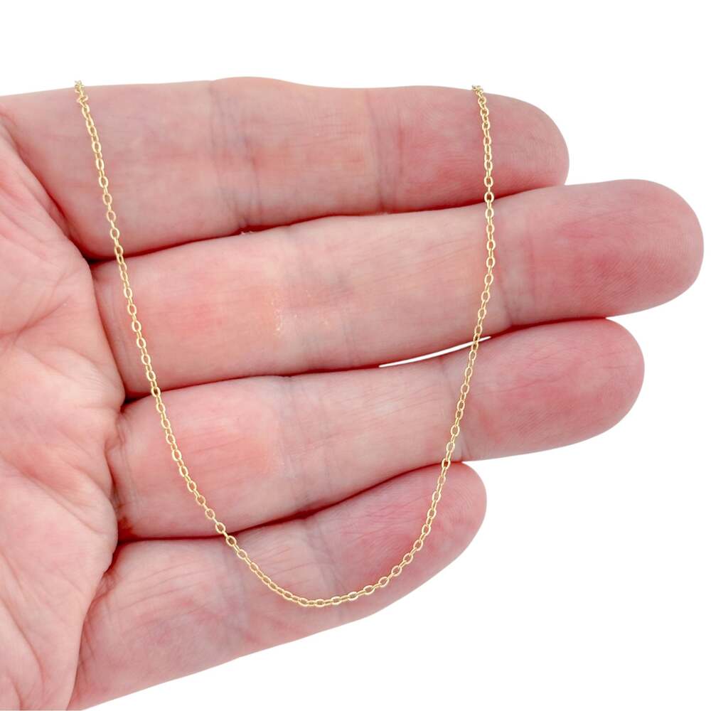Vintage Italian Gold-Tone Sterling Silver Cable Chain Necklace 20 Inches